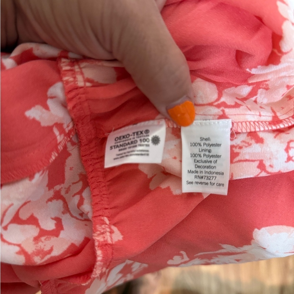 LC Lauren Conrad Coral and White Floral Mini Dress, Sz XXL - Picture 11 of 12